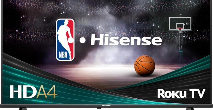 Hisense 32-Inch Class A4 Series HD 720p Smart Roku TV with Alexa Compatibility (32A4HNR) – Dolby Audio, Slim Bezel Design, Google Assistant