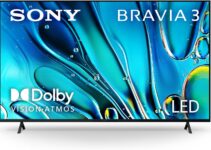 Sony 55-Inch 4K Ultra HD BRAVIA 3 LED Smart TV with Google TV, LED Flat Screen, Dolby Vision HDR, Google TV, Exclusive PS5 Features, (K-55S30)